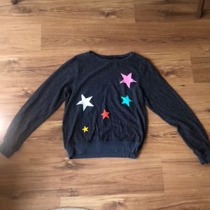 wildfox sweater with stars.  XS.  navy blue